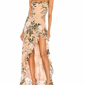 Light link foral dress with high slit